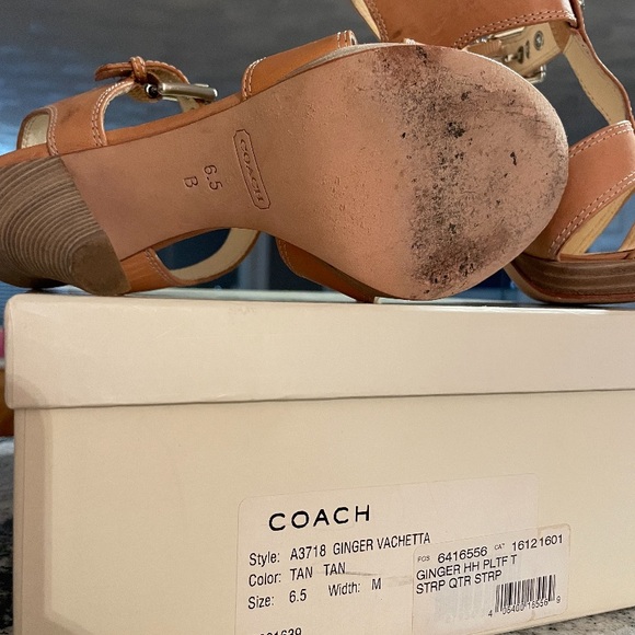 Michael Kors sandals camel color leather high heel - Picture 2 of 2